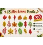 18 Cute Mini Leaves Embroidery Design Bundle