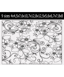 Floral Abstract pattern quilt 9 Sizes