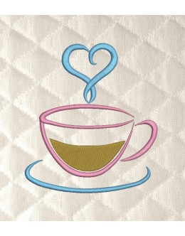 Tea Cup embroidery design
