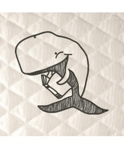 Whale read embroidery design