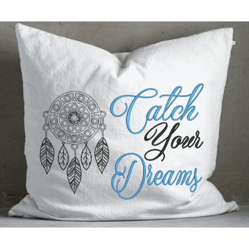 Catch your dreams boviz reading pillow embroidery designs
