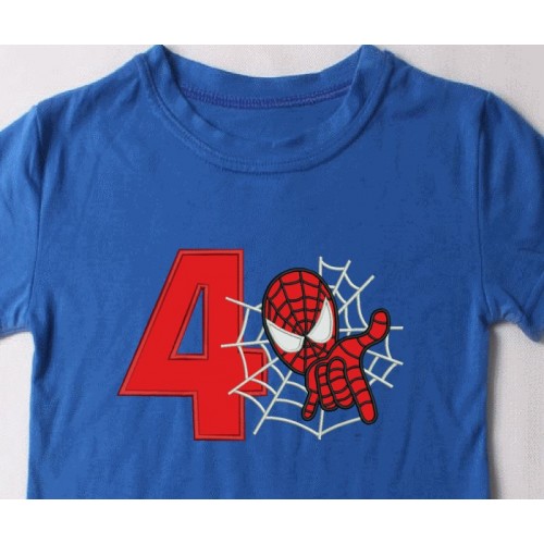 Spiderman Birthday Number 4 Embroidery Design
