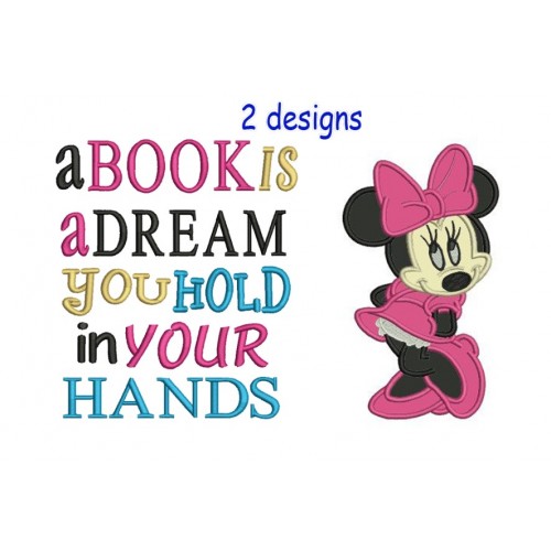 Minnie mouse with a book is a dream designs Minnie mouse with a book is a dream designs