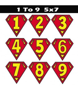 Superman logo numbers 5x7 applique