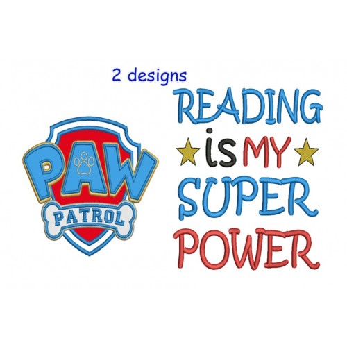 logo paw patrol with reading is my super power