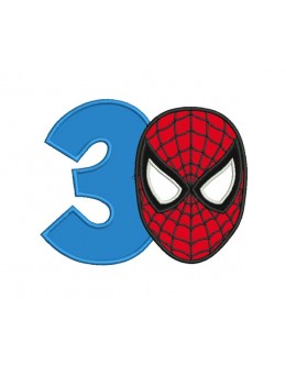 spiderman face with number 3