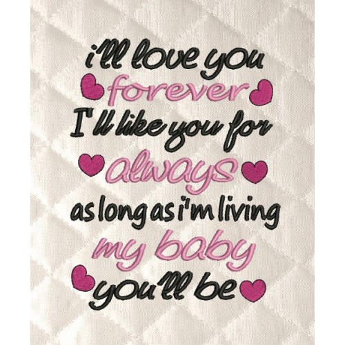 I'll love you baby embroidery design I'll love you baby embroidery design