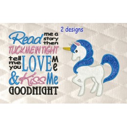 unicorn applique with read me 2 designs 3 sizes