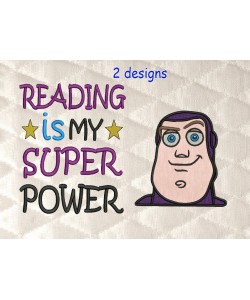 toy story buzz face with Reading is My Super power