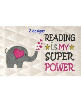 Elephant Hearts with Reading is My Superpower
