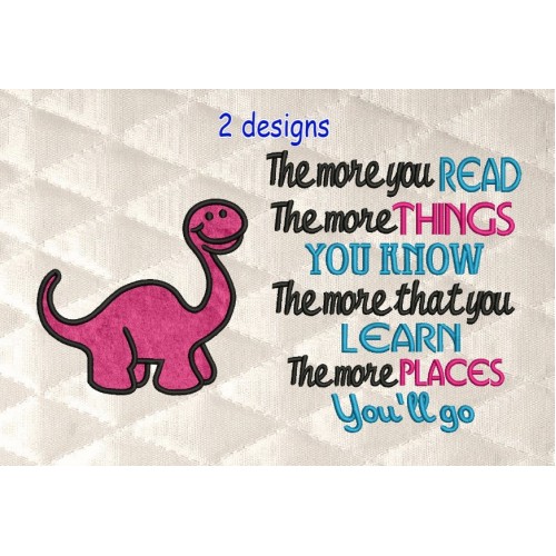 Dinosaur applique with the more you read