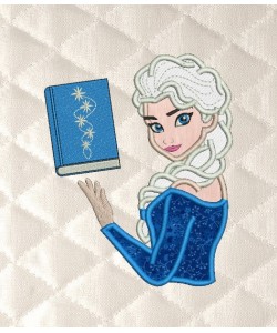 Elsa Frozen book embroidery design