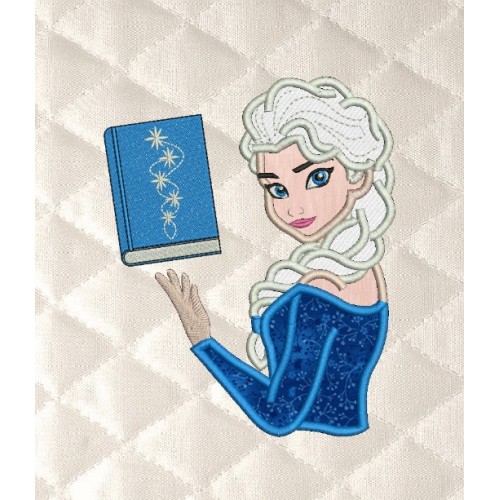 Elsa Frozen book embroidery design