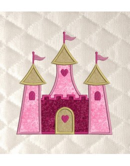 Castle princess embroidery design