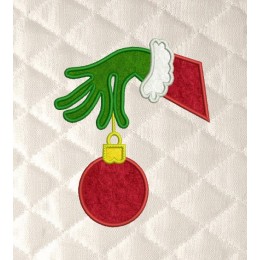 Grinch Hand ornament embroidery design