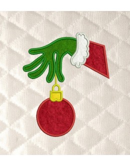 Grinch Hand ornament embroidery design