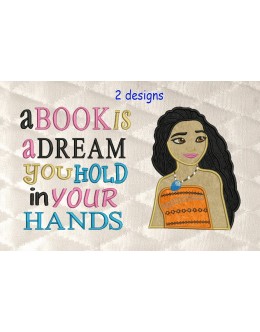 Moana Applique with a book is a dream