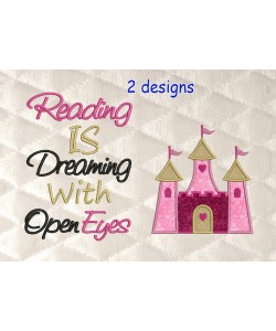 Castle princess with reading is dreaming