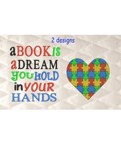 Autism heart with a book is a dream
