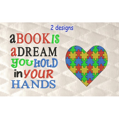 Autism heart with a book is a dream