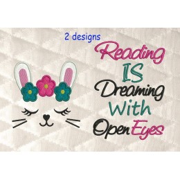 Rabbit face reading is dreaming Reading Pillow