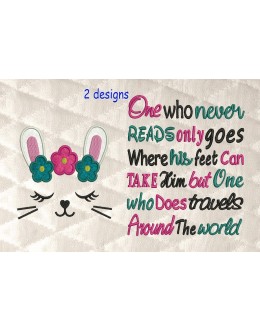 Rabbit face One who never reads Reading Pillow
