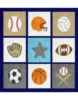sports quilt applique set 9 designs