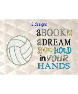 volleyball applique with a book is a dream