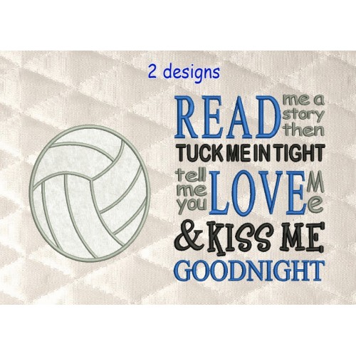 volleyball applique with read me a story