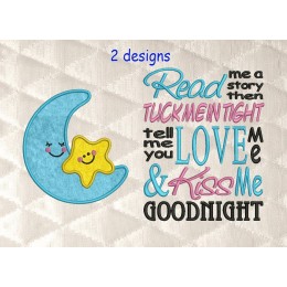 Moon and star read me reading pillow