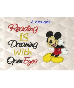 Mickey Mouse with reading is dreaming