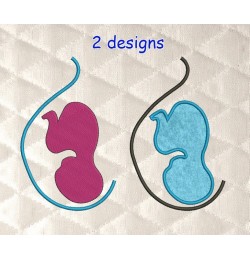 Pregnancy 2 designs applique and embroidery