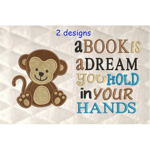Baby monkey with a book is a dream