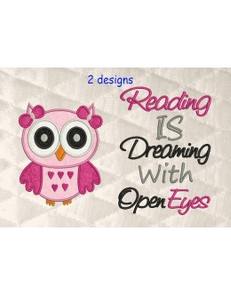 Owl girl with reading is dreaming Reading Pillow