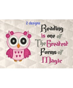 Owl girl with reading is one