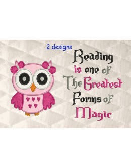 Owl girl with reading is one