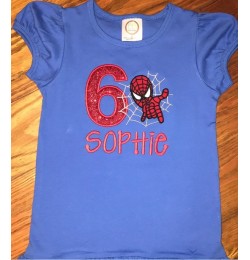 Spiderman with number 6 Embroidery