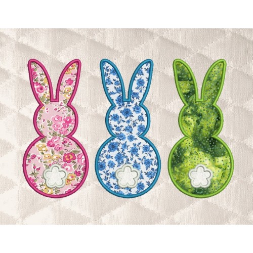 Three Bunny applique