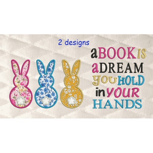 Three Bunny with a book is a dream