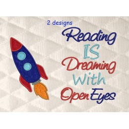 Space rocket reading is dreaming Reading Pillow
