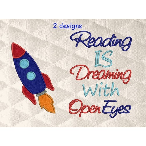 Space rocket reading is dreaming Reading Pillow