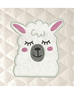Llama face embroidery design