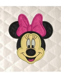 Minnie face embroidery design