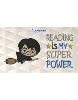 Harry potter Broom with reading is my superpower