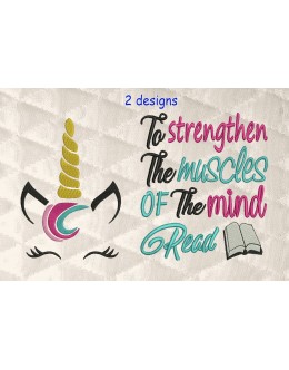 unicorn jeune embroidery with To strengthen 2 designs 3 sizes