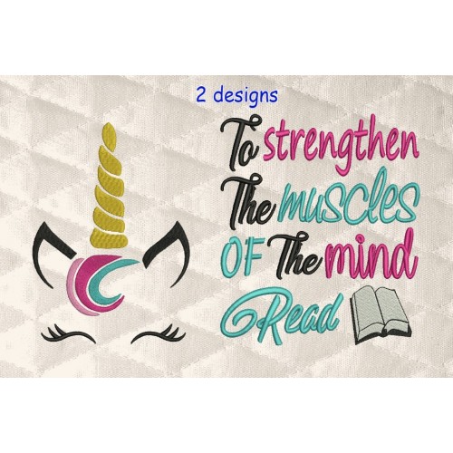 unicorn jeune embroidery with To strengthen 2 designs 3 sizes