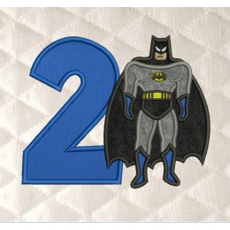 Batman Birthday Number 2 embroidery design