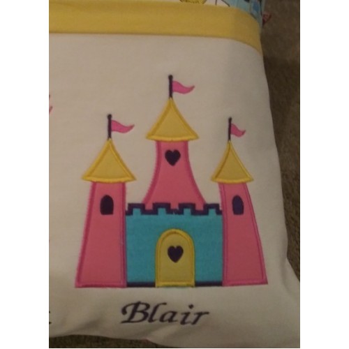 Castle princess embroidery design