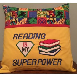 Reading is My Super power Embroidery Design