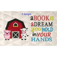 Barn Animals with a book is a dream reading pillow